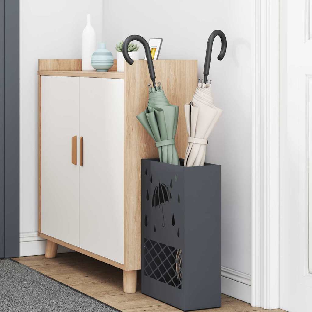 Stand per Ombrelli da Pioggia Antracite 28 x 12 x 41 cm Acciaio | homemem39