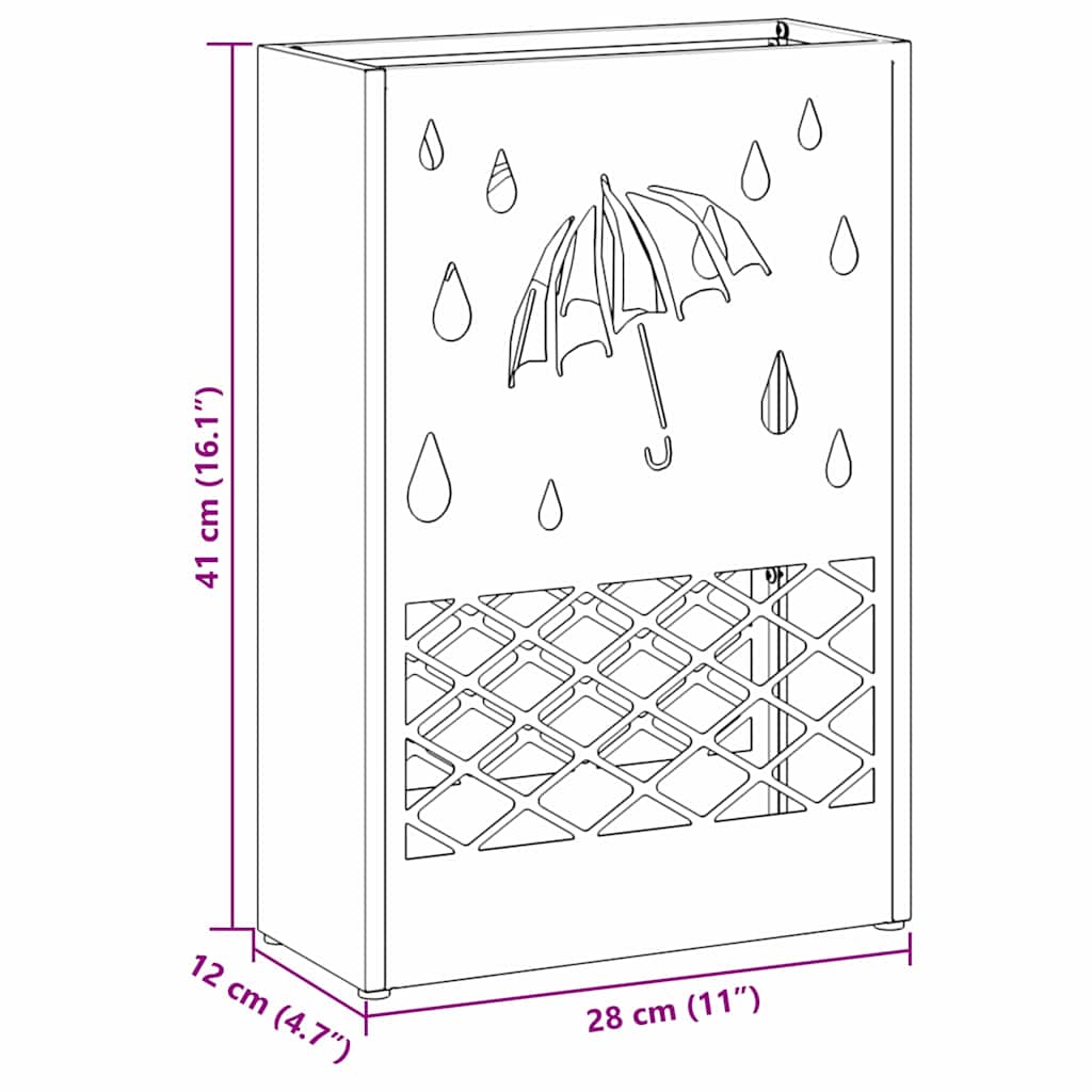 Stand per Ombrelli da Pioggia Giallo Senape 28 x 12 x 41 cm | homemem39