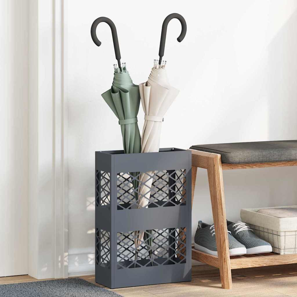 Stand per Ombrelli da Pioggia Antracite 28 x 12 x 41 cm Acciaio | homemem39