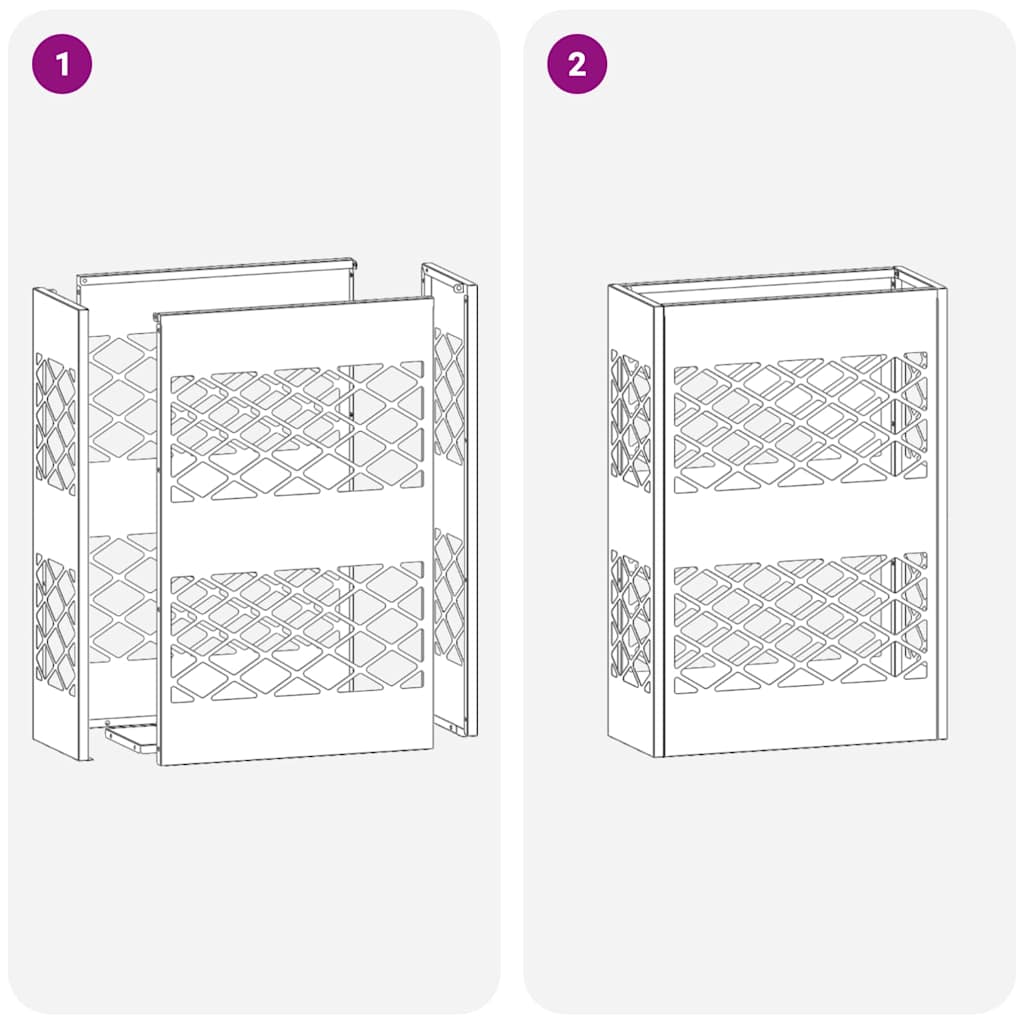 Stand per Ombrelli da Pioggia Bianco 28 x 12 x 41 cm Acciaio | homemem39