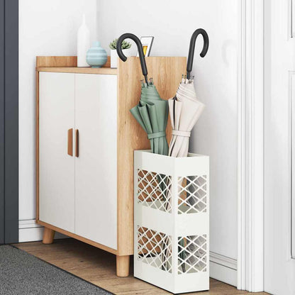 Stand per Ombrelli da Pioggia Bianco 28 x 12 x 41 cm Acciaio | homemem39