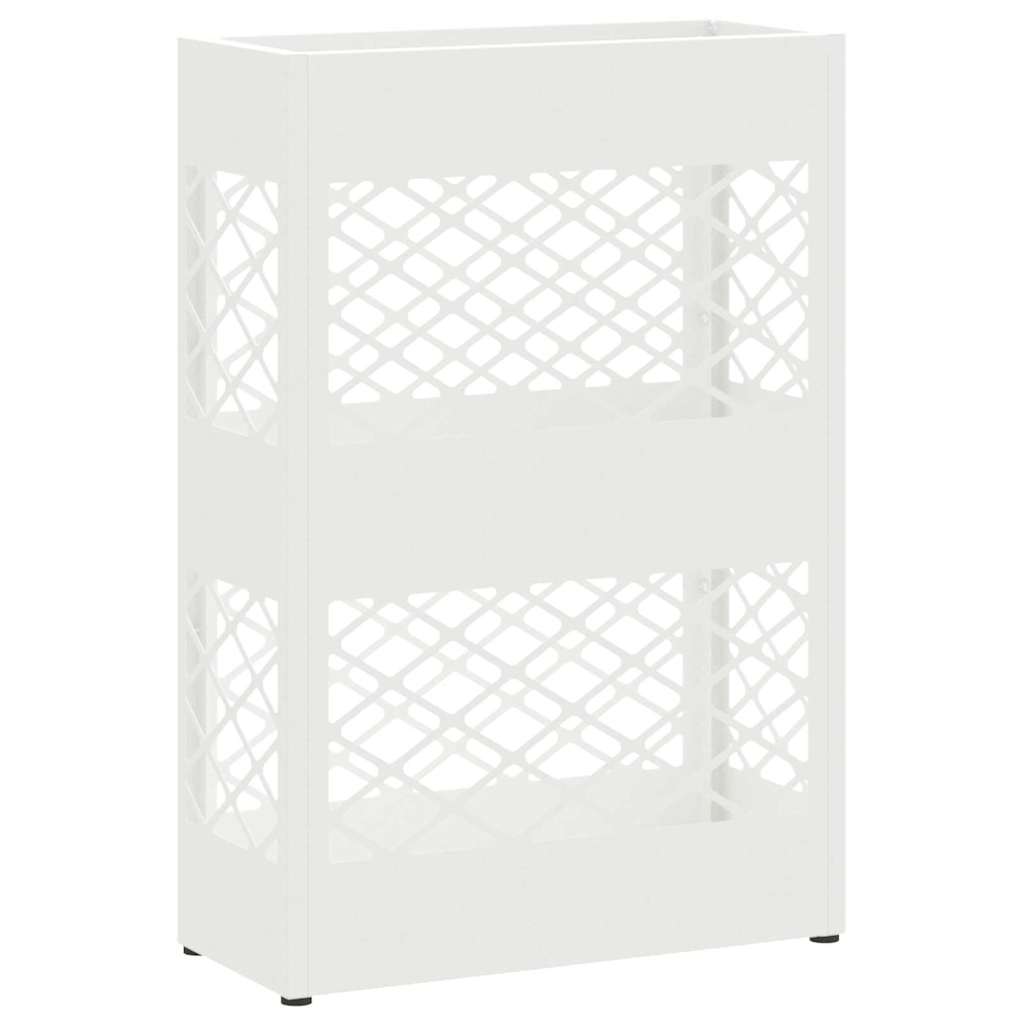 Stand per Ombrelli da Pioggia Bianco 28 x 12 x 41 cm Acciaio | homemem39