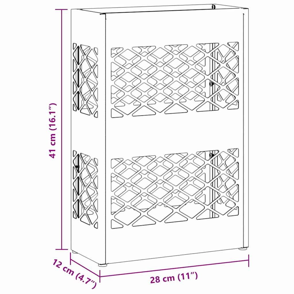 Stand per Ombrelli da Pioggia Bianco 28 x 12 x 41 cm Acciaio | homemem39