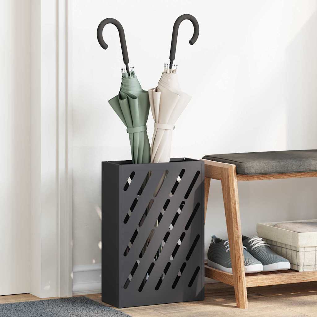 Stand per Ombrelli da Pioggia Nero 28 x 12 x 41 cm Acciaio | homemem39