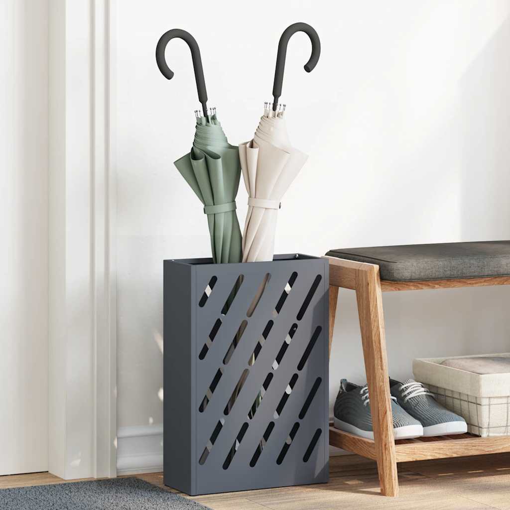 Stand per Ombrelli da Pioggia Antracite 28 x 12 x 41 cm Acciaio | homemem39