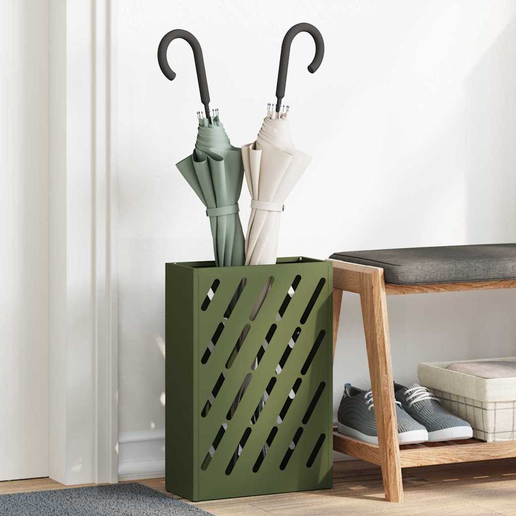 Stand per Ombrelli da Pioggia Verde Oliva 28 x 12 x 41 cm | homemem39