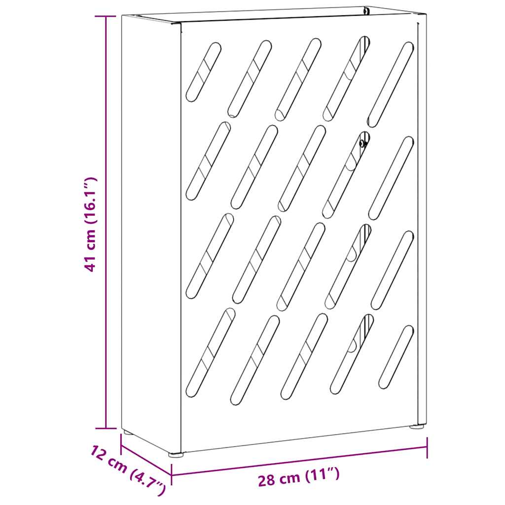 Stand per Ombrelli da Pioggia Bianco 28 x 12 x 41 cm Acciaio | homemem39
