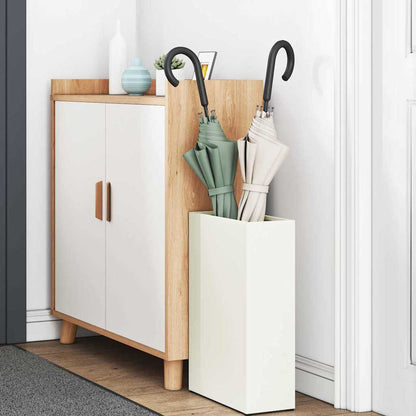 Stand per Ombrelli da Pioggia Bianco 28 x 12 x 41 cm Acciaio | homemem39