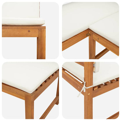 Sedia da Giardino con cuscino Marrone 140 x 100 x 91cm | homemem39