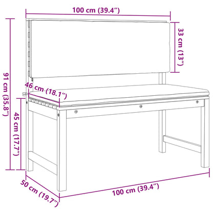 Sedia da Giardino con cuscino Marrone 100 x 50 x 91cm
