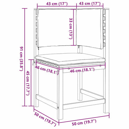 Sedia da Giardino Marrone 50 x 50 x 91cm - homemem39