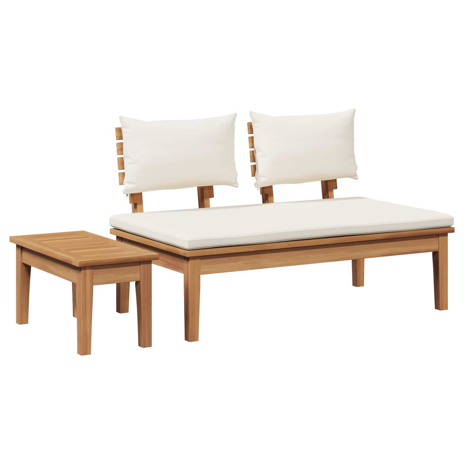 Set Panchina e Tavolo da Giardino 2 pcs Crema e Marrone | homemem39