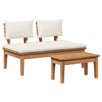 Set Panchina e Tavolo da Giardino 2 pcs Crema e Marrone | homemem39