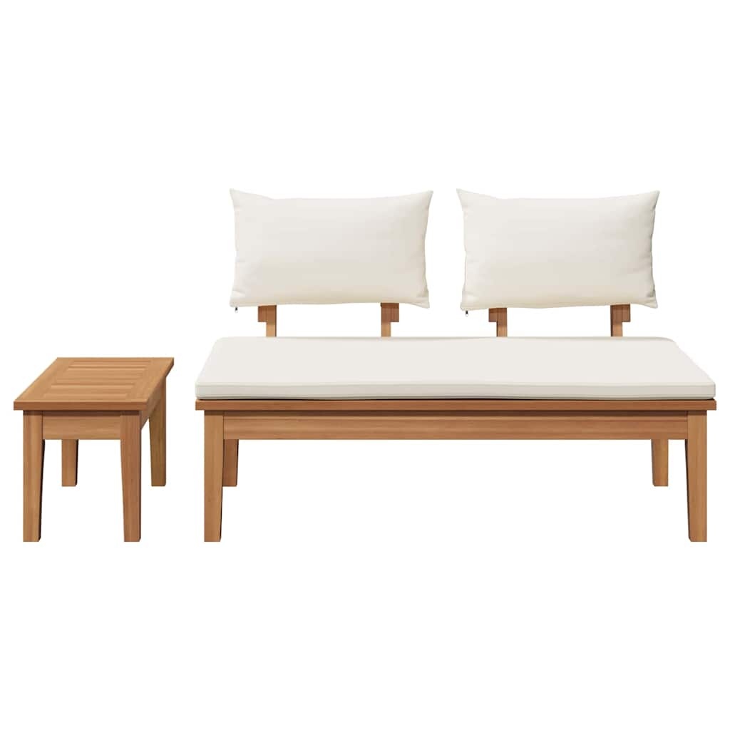 Panchina da giardino 2 pcs Marrone Legno massello di teak