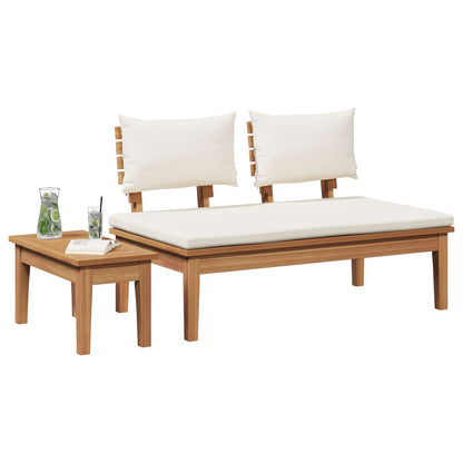 Set Panchina e Tavolo da Giardino 2 pcs Crema e Marrone | homemem39