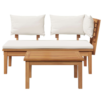 Set Panchina e Tavolo da Giardino 2 pcs Crema e Marrone | homemem39