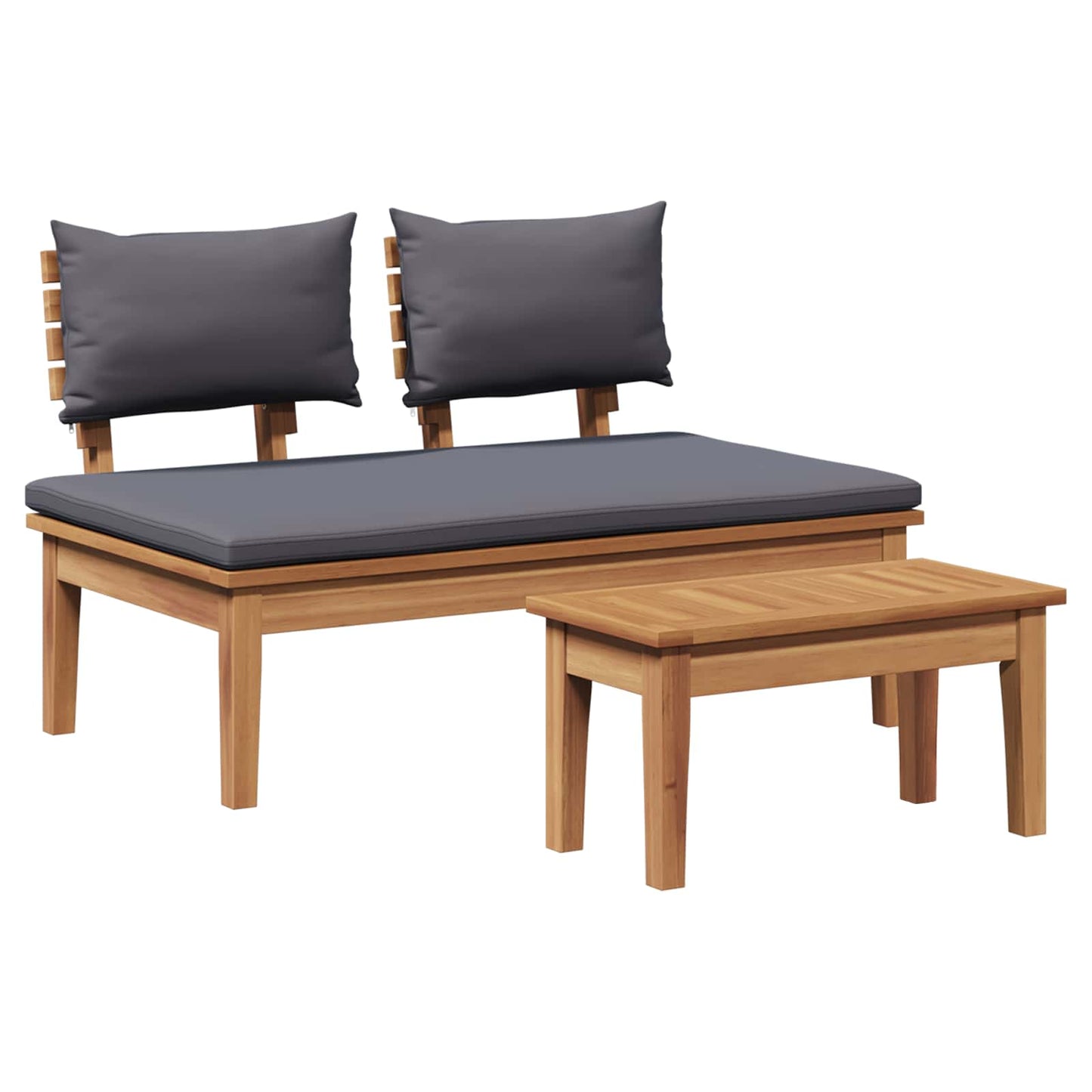 Set Panchina e Tavolo da Giardino 2 pcs Grigio e Marrone | homemem39