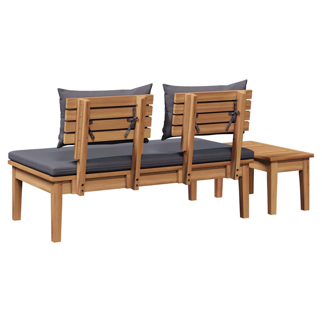 Panchina da giardino 2 pcs Marrone Legno massello di teak