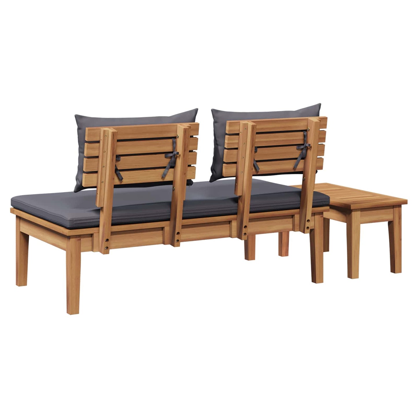 Set Panchina e Tavolo da Giardino 2 pcs Grigio e Marrone | homemem39