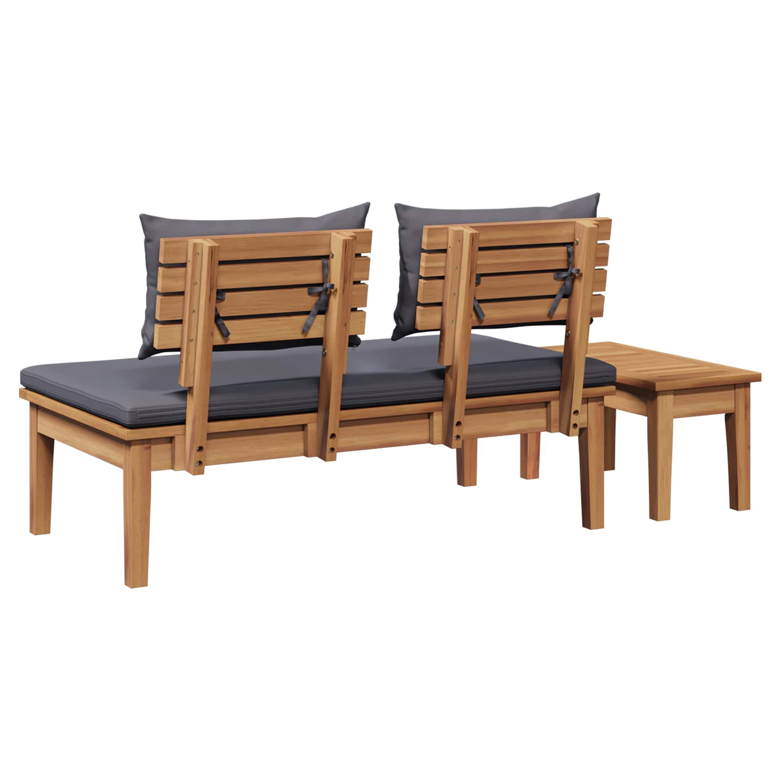 Set Panchina e Tavolo da Giardino 2 pcs Grigio e Marrone | homemem39