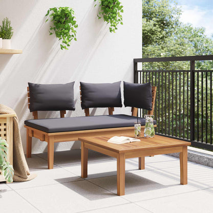 Set Panchina e Tavolo da Giardino 2 pcs Grigio e Marrone | homemem39