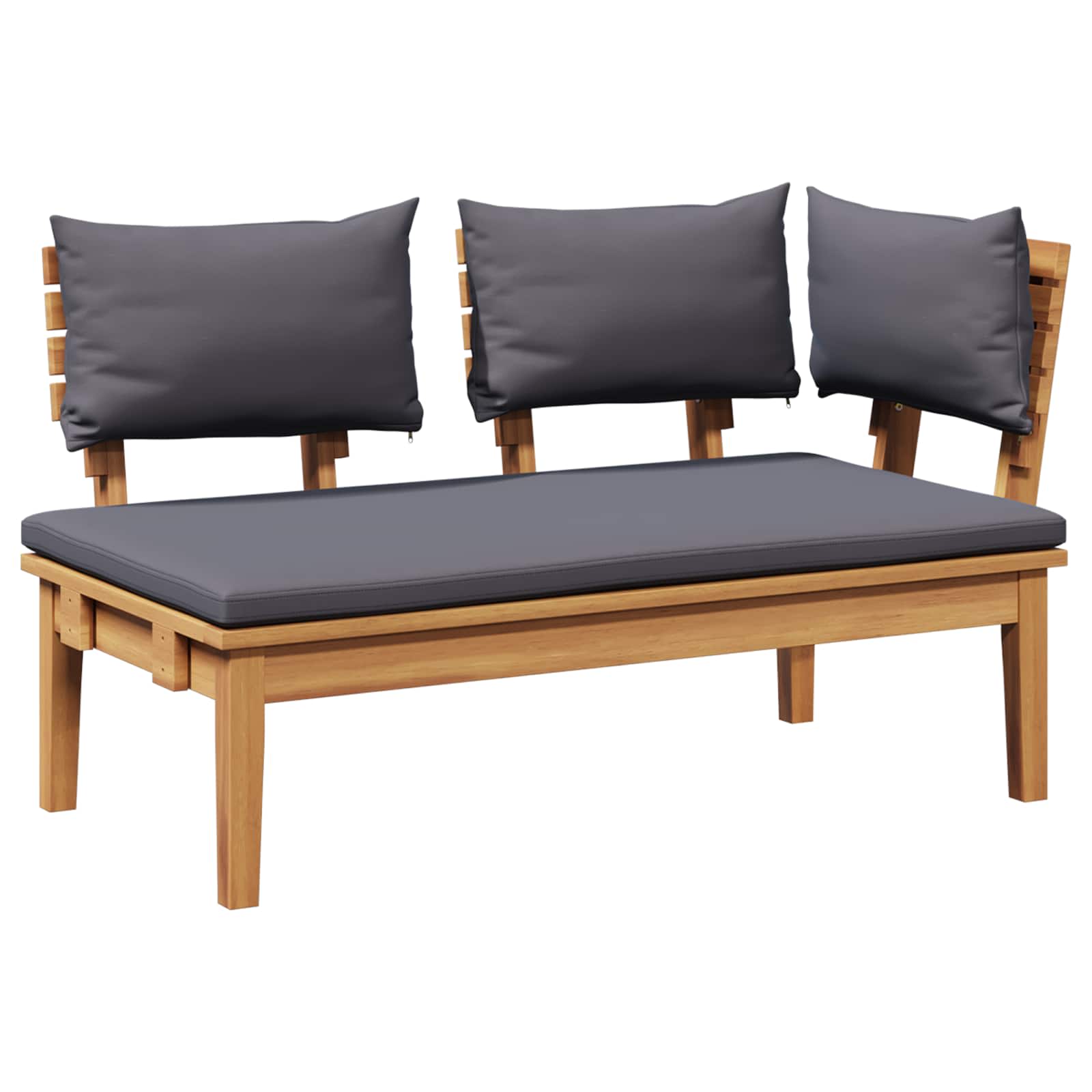 Set Panchina e Tavolo da Giardino 2 pcs Grigio e Marrone | homemem39