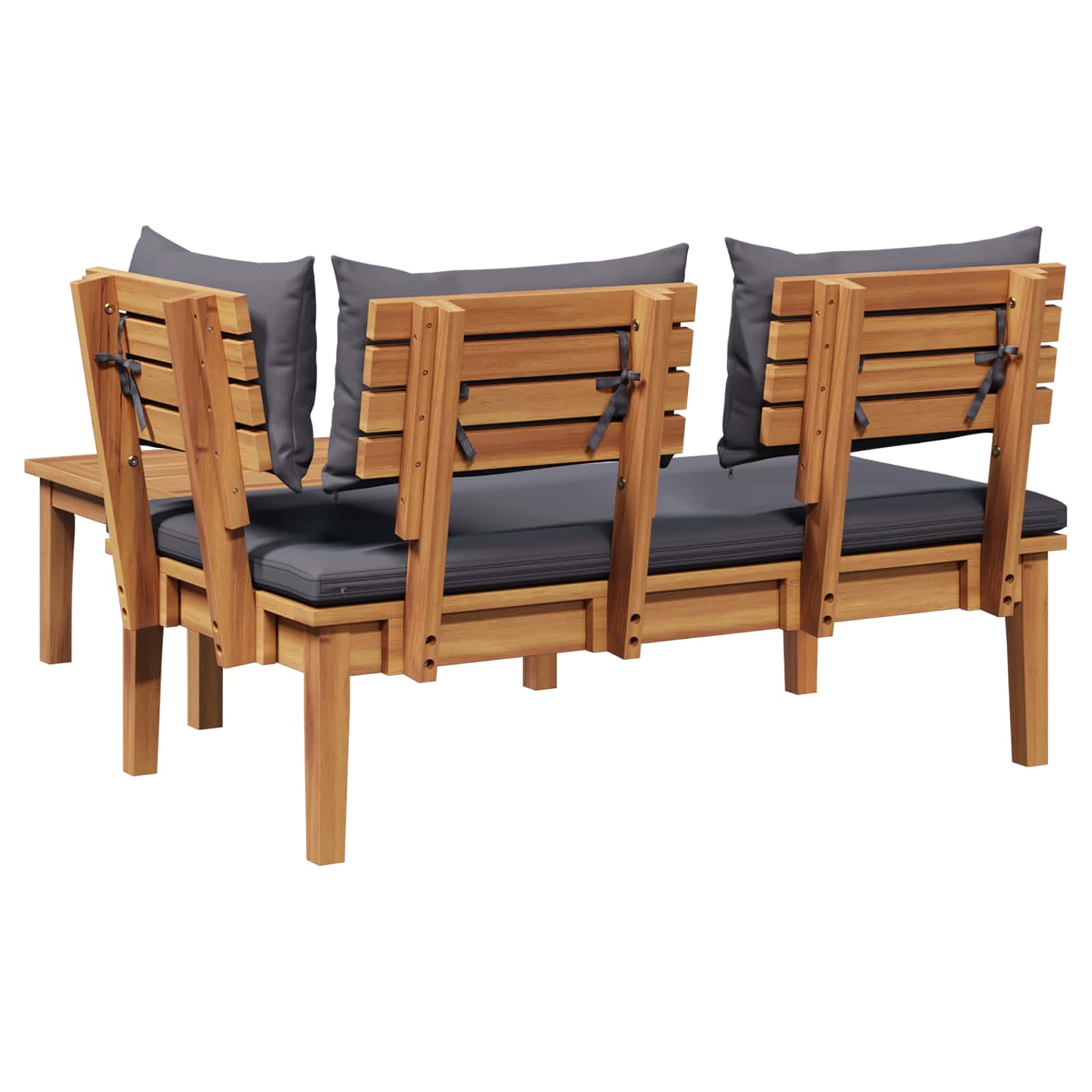 Set Panchina e Tavolo da Giardino 2 pcs Grigio e Marrone | homemem39