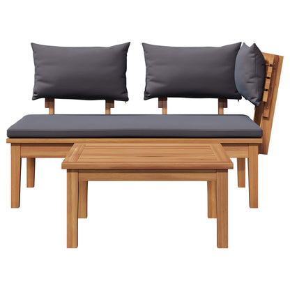 Set Panchina e Tavolo da Giardino 2 pcs Grigio e Marrone | homemem39
