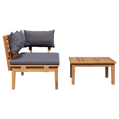 Set Panchina e Tavolo da Giardino 2 pcs Grigio e Marrone | homemem39