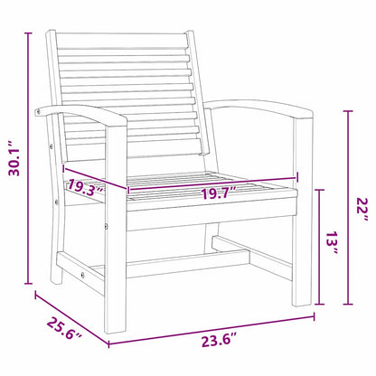 Sedie da giardino 2 pcs Naturale 60 x 65 x 76.5 cm
