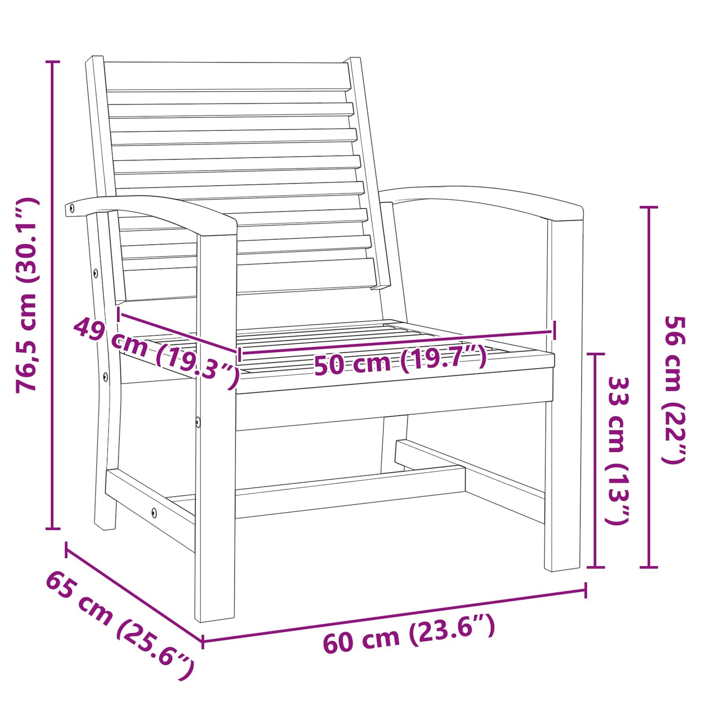 Sedia 2 Pezzo Marrone 65 x 60 x 76,5 cm Legno di teak solido | homemem39