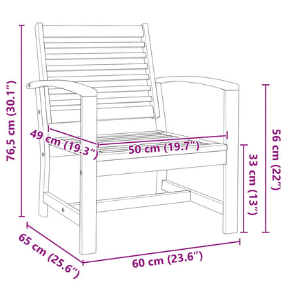 Sedia 2 Pezzo Marrone 65 x 60 x 76,5 cm Legno di teak solido | homemem39