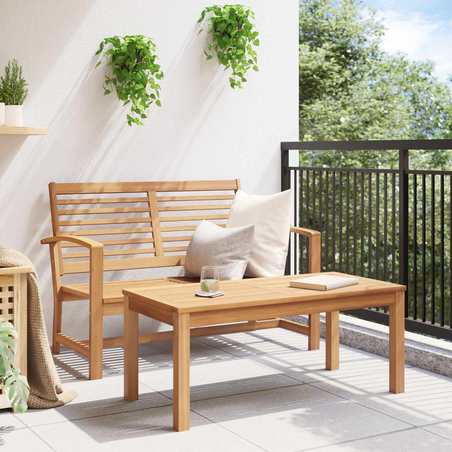 Set Panchina e Tavolo da Giardino 2 Pezzo Marrone | homemem39