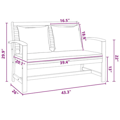 Panchina da giardino Naturale 110 x 64 x 76.5 cm