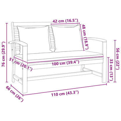 panchina Marrone e Crema 110 x 66 x 76 cm Legno di teak solido | homemem39