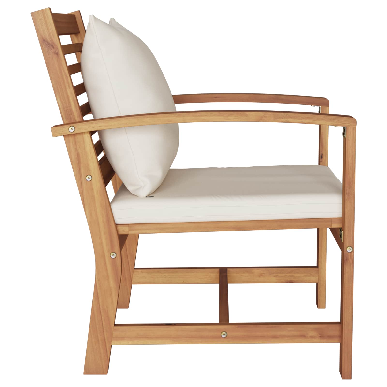 Sedia con cuscino 2 Pezzo Marrone e Crema 65 x 60 x 76,5 cm | homemem39