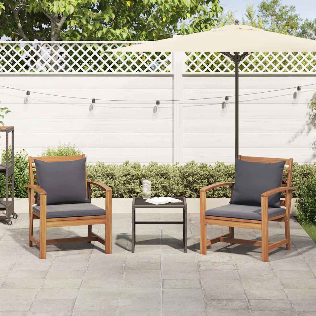Sedie da giardino 2 pcs Naturale 60 x 65 x 76.5 cm