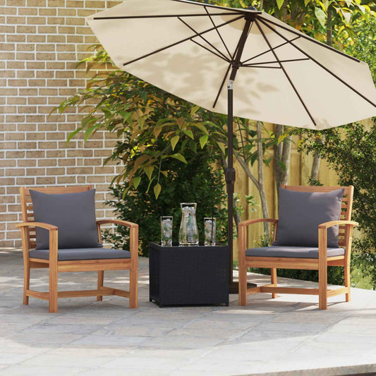 Sedia 2 Pezzo Marrone e grigio scuro 65 x 60 x 76,5 cm | homemem39