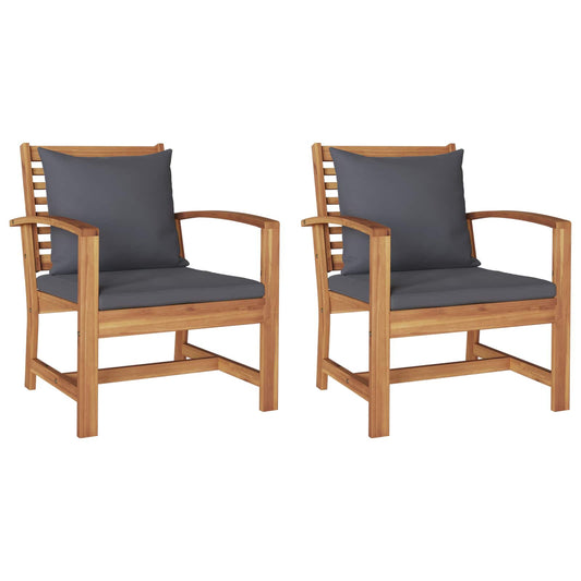 Sedia 2 pcs Marrone e grigio scuro 110 x 65 x 76.5 cm