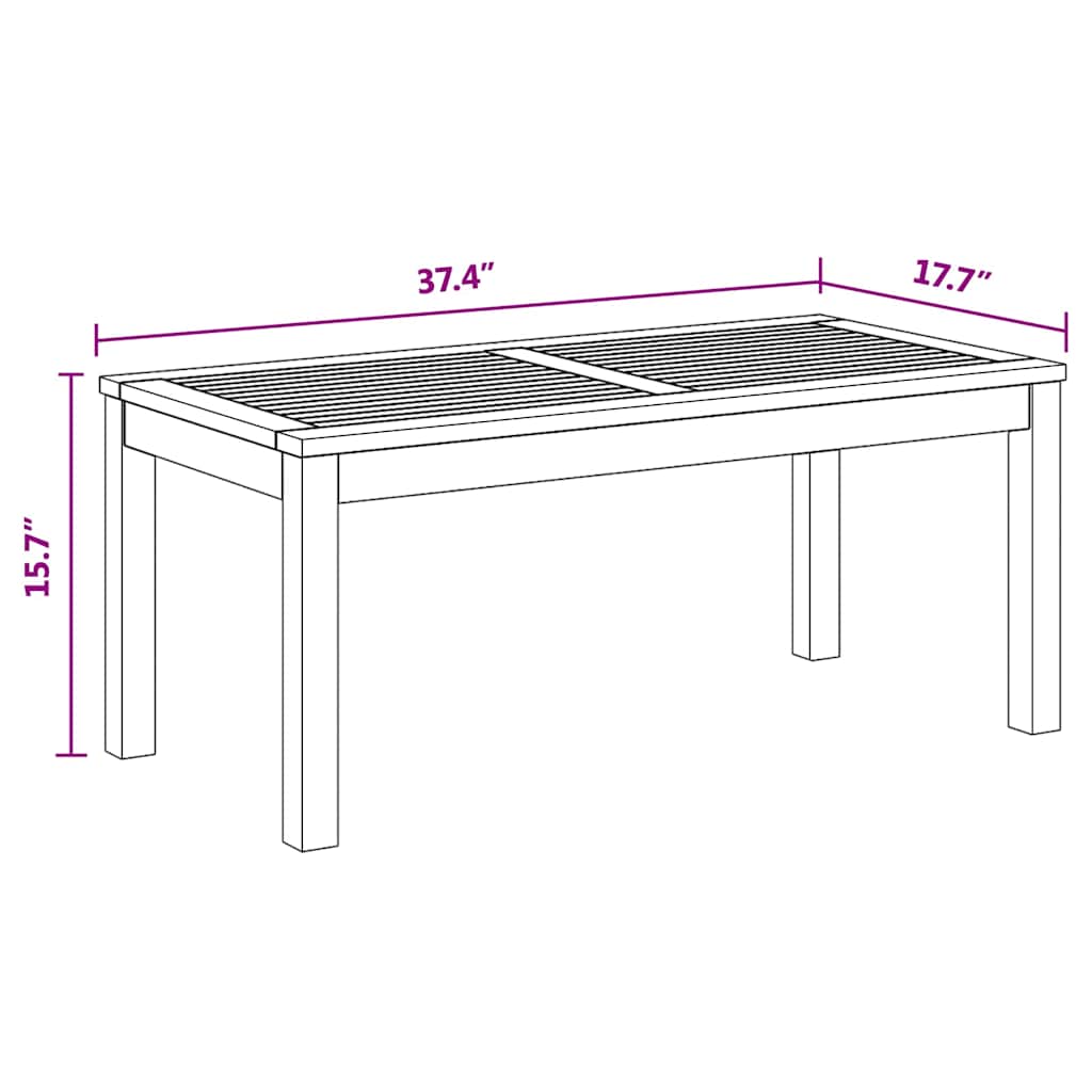 Tavolo da Giardino Naturale 95 x 45 x 40 cm
