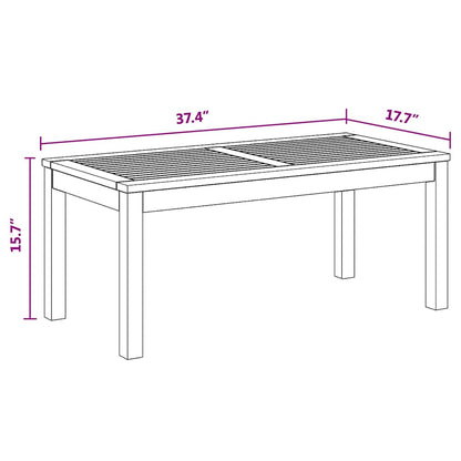 Tavolo da Giardino Naturale 95 x 45 x 40 cm