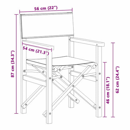 Sedia Direttore Pieghevole Grigio 56 x 54 x 87 cm