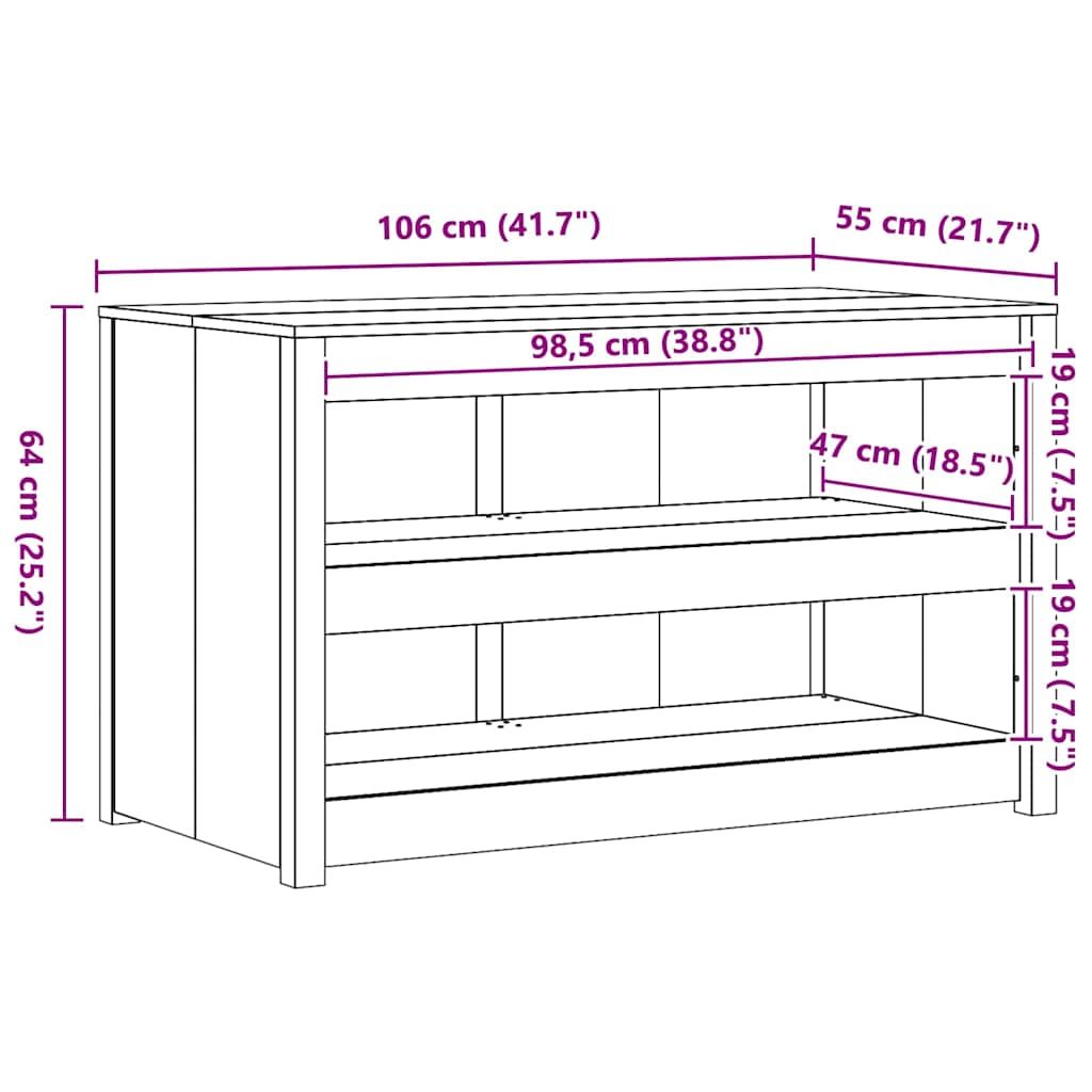 Mobile da cucina con lo scaffale Marrone 106 x 55 x 64 cm
