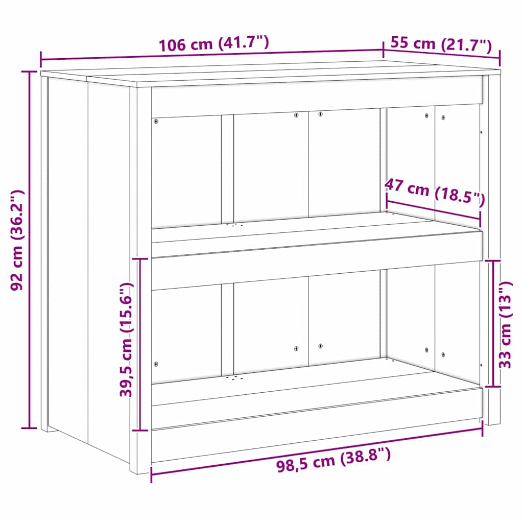 Mobile da cucina con lo scaffale Marrone 106 x 55 x 92 cm