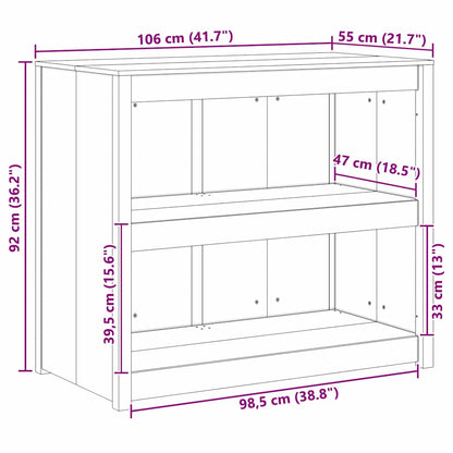 Mobile da cucina con lo scaffale Marrone 106 x 55 x 92 cm