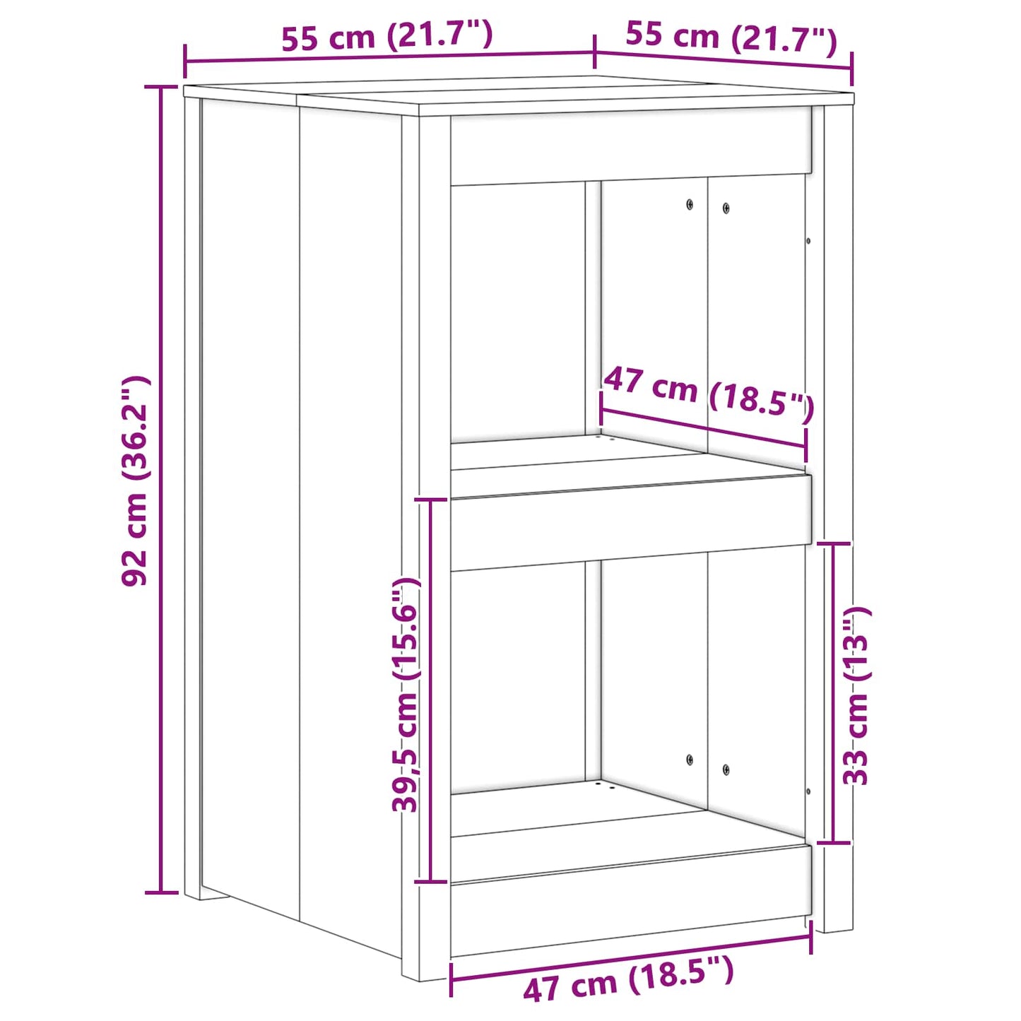 Mobile da cucina MEPPEL Rovere Marrone 55 x 55 x 92 cm
