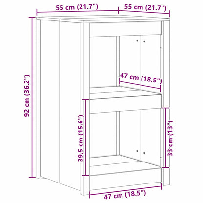 Mobile da cucina con lo scaffale Marrone 55 x 55 x 92 cm