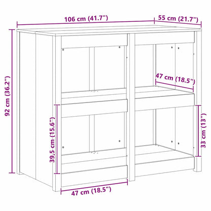 Mobile da cucina con lo scaffale Bianco caldo 106 x 55 x 92 cm