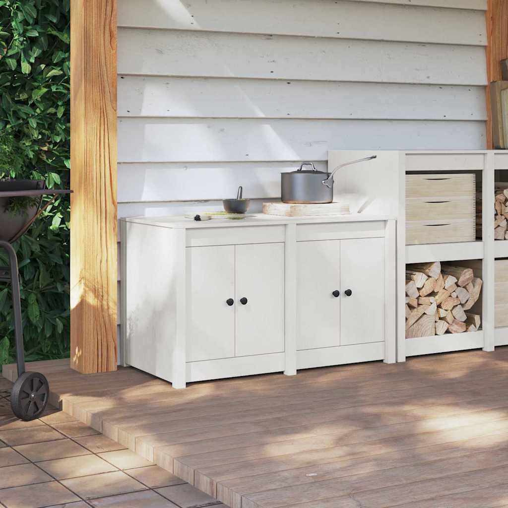 Mobile da cucina Bianco 106 x 55 x 64 cm Legno massello di pino