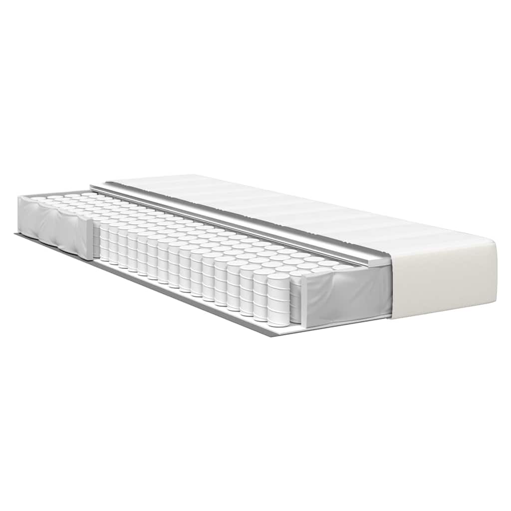 Materasso da Letto con materasso Crema 90 x 190 cm Tessuto